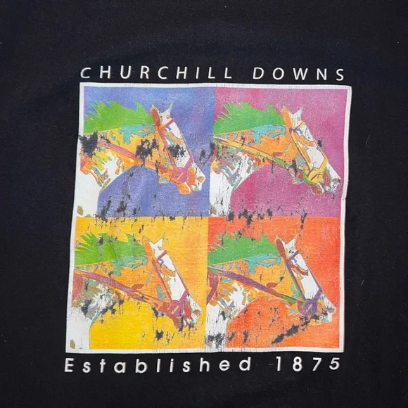 Vintage Churchill Downs black long sleeve t-shirt on delta pro weight - Picture 2 of 5